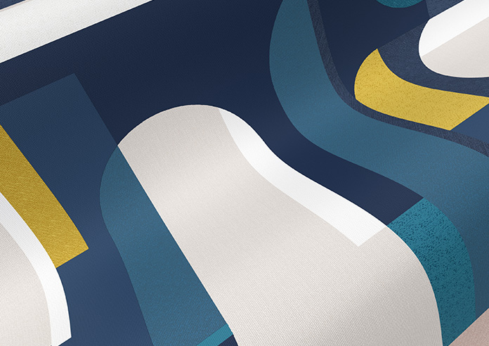 Archways, Navy - Roller Blind - Image 4